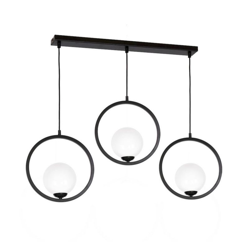 Lampa sufitowa wisząca Milagro Boston 5944 czarno-biała szerokość 100 cm 3xE14 x 40W 1 szt.