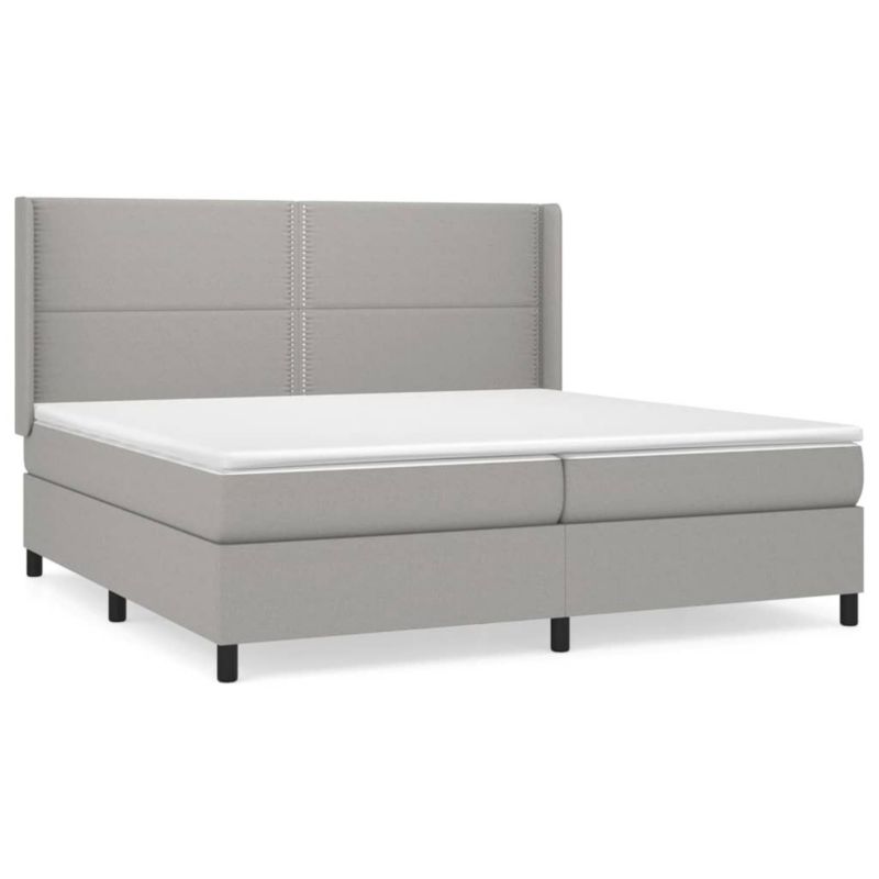 Łóżko kontynentalne WaszeMeble 200x200 cm jasnoszare WM-3131377 1 szt.