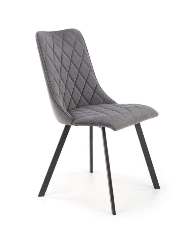 Krzesło Halmar tapicerowane K450 VELVET szare 1 szt