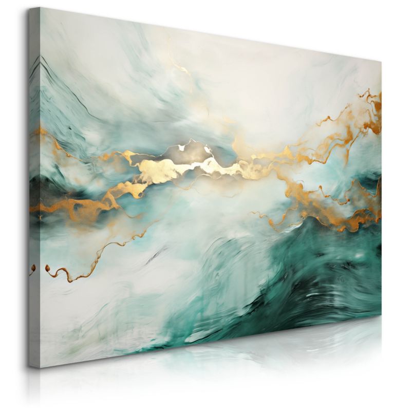 Obraz Muralo Do Salonu Abstrakcja Zielony Marmur Styl Glamour 70x50 cm 1 szt.