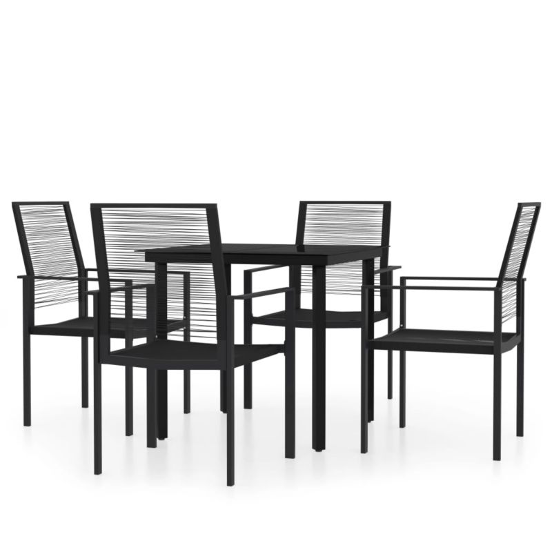Zestaw mebli ogrodowych jadalniany WaszeMeble 4-osobowy polirattan czarny WM-3099198 1 kpl