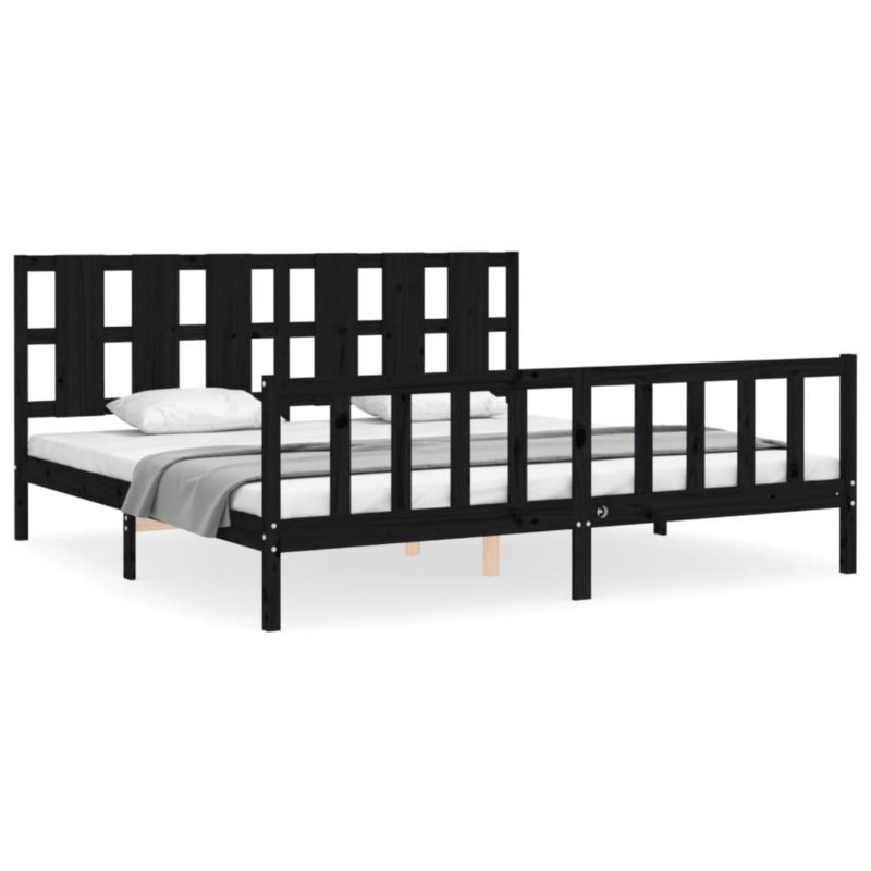 Łóżko drewniane WaszeMeble 200x200 cm czarna WM-3192255 1 szt.