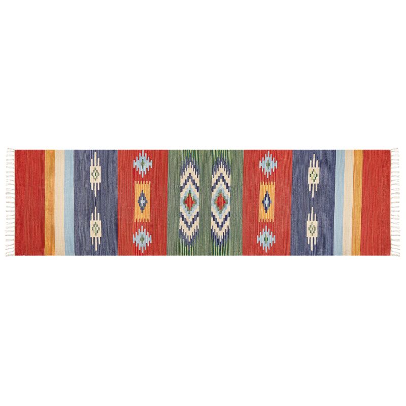 Dywan Kamaris Kolorowy 80 x 300 cm Bawełna Kilim 1 szt.