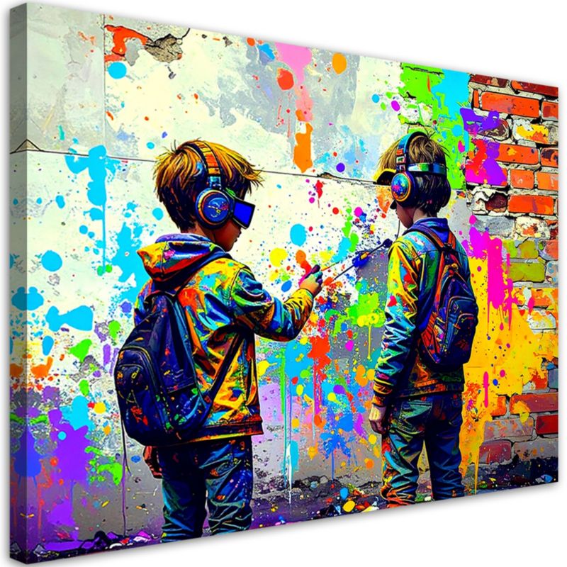 Obraz młodzieżowy do pokoju Feeby Graffiti Sztuka Uliczna Street Art 90x60cm 1szt