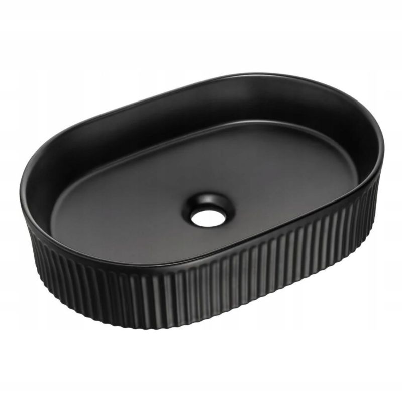 Umywalka nablatowa Furnidea 48 cm czarny mat owalna BEYOND 5 1 szt.