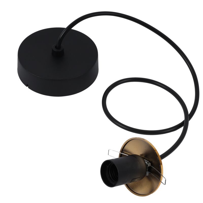 Linka zawiesie do lampy Light Home LH 1x E27 krażek z uchwytem na klosz czarny/złoty 1szt.