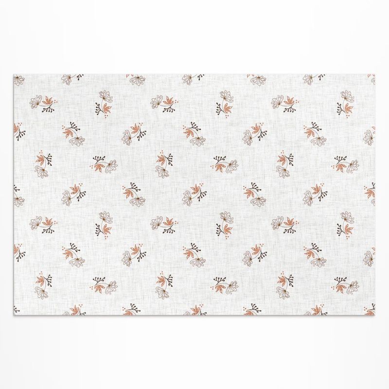 Dywan Winylowy Z Nadrukiem Wallfluent 100x150 cm Drobne kwiatuszki na tkaninie boho 1 szt.