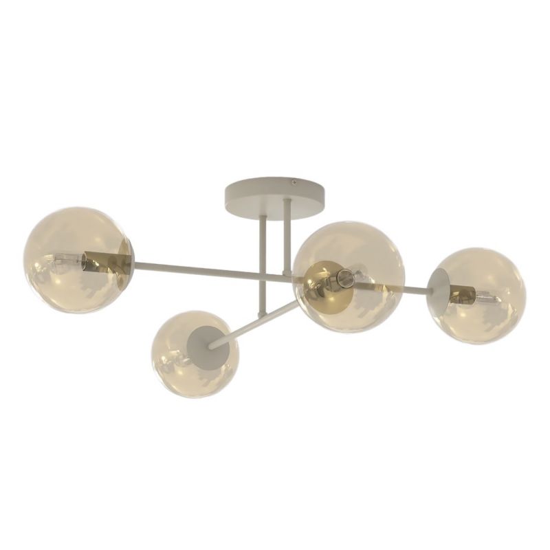 Lampa wisząca szklane kule na stickach Emibig ROMA beżowo-miodowa 4xE14x10W IP20 wym:26x55x75cm - 1 szt.
