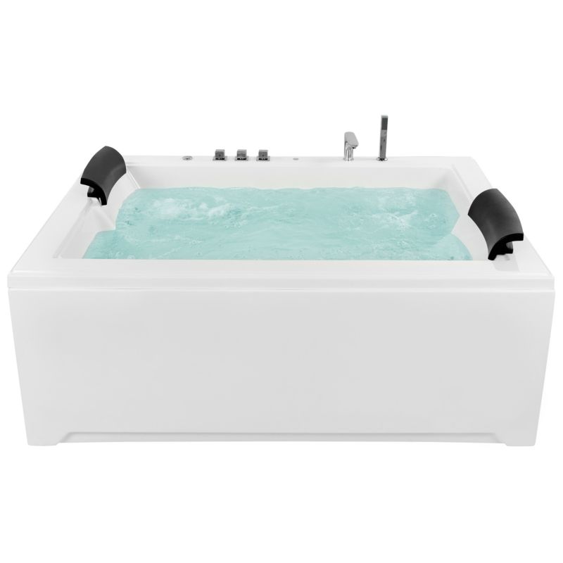 Wanna narożna z hydromasażem LED Salamanca 183 x 142 cm Biały 1 szt.
