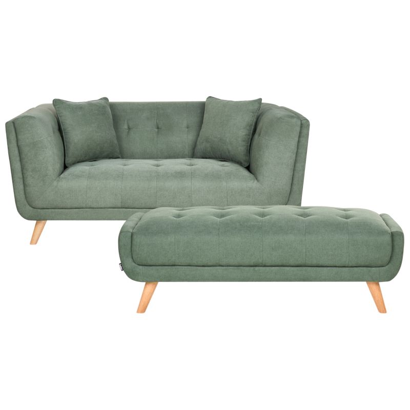 Sofa dla 2 osób Habo Zielony z otomaną 1 szt.