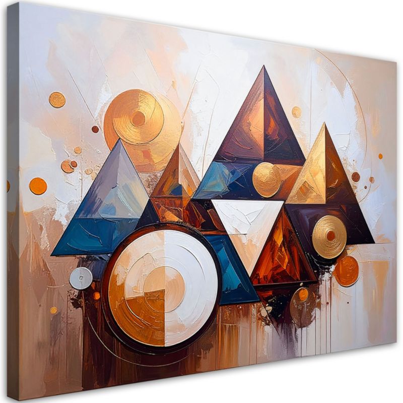 Obraz nowoczesny do salonu Feeby Kolorowa Abstrakcja Trójkąty 120x80cm 1szt
