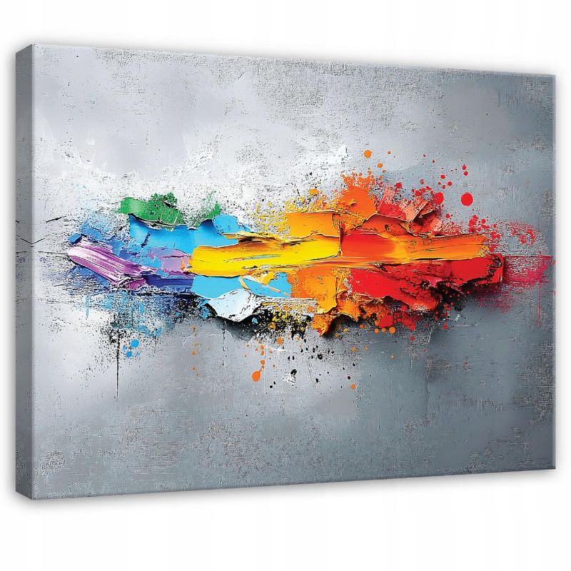 Obraz Na Płótnie Canvas WALLARENA 100x70 cm Dekoracja Ścienna Do Sypialni Salonu Kuchni Abstrakcja Szary 1 szt.