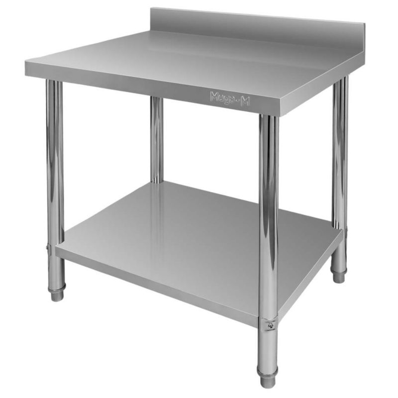 Stół Mega-M X Standard gastronomiczny kuchenny stal nierdzewna przyścienny z półką 80x60x85 cm 1szt.