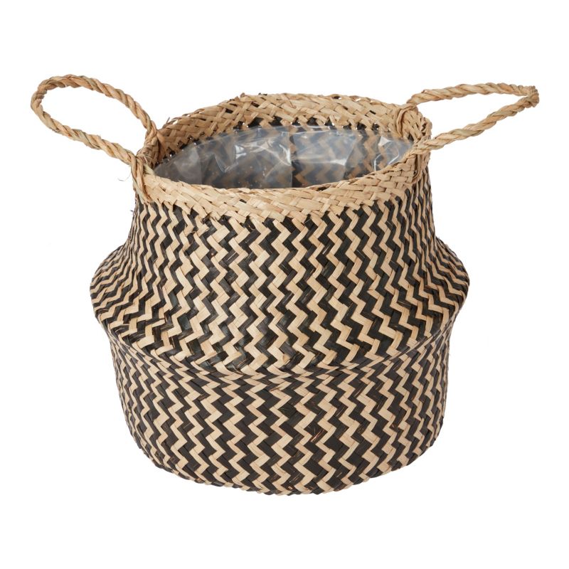 Kosz doniczkowy GoodHome z trawy morskiej 19 cm czarny