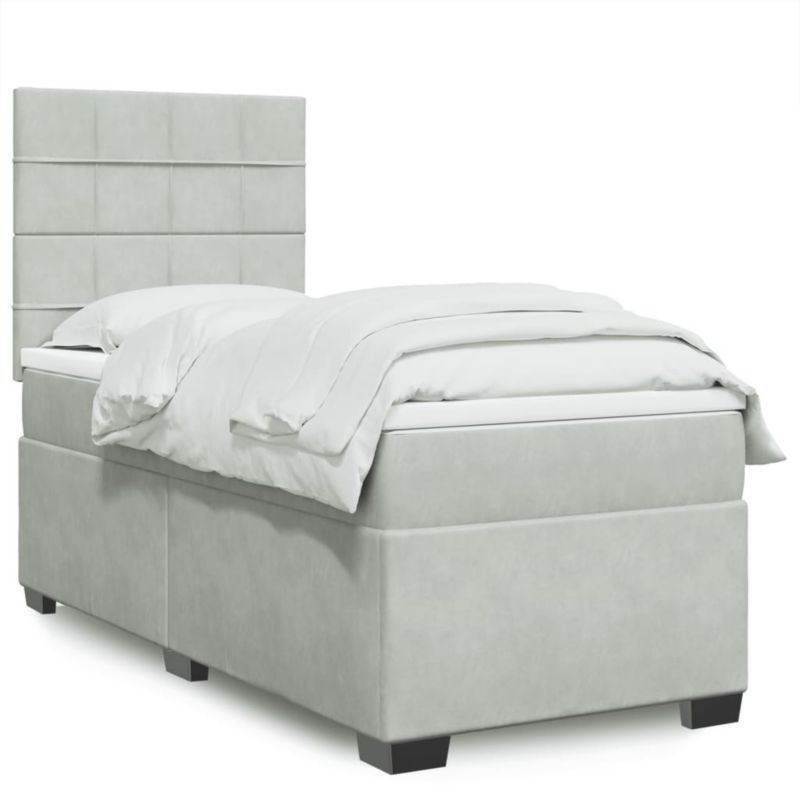 Łóżko kontynentalne WaszeMeble 80x200 cm jasnoszare WM-3290762 1 szt.
