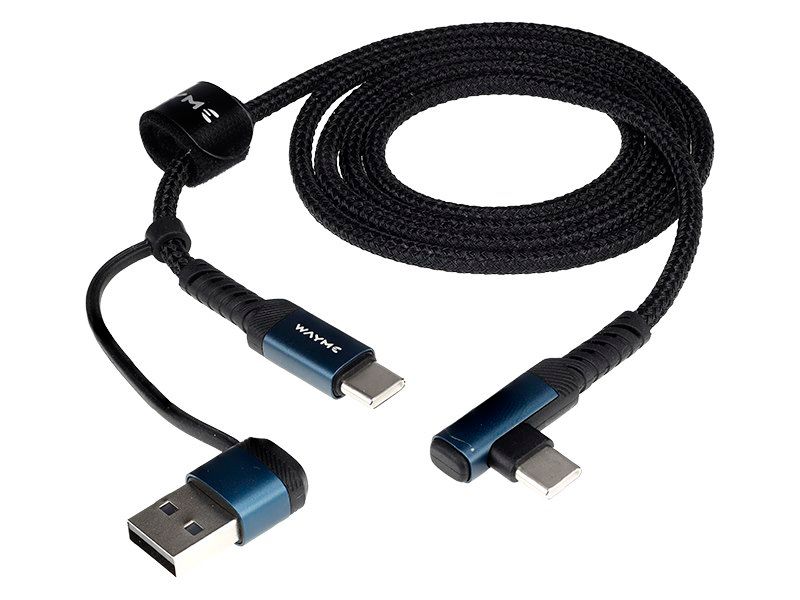 Kabel do ładowania i synchronizacji, WAYME, w oplocie z mikrofibry, 100 cm, max 60W, 1 szt.