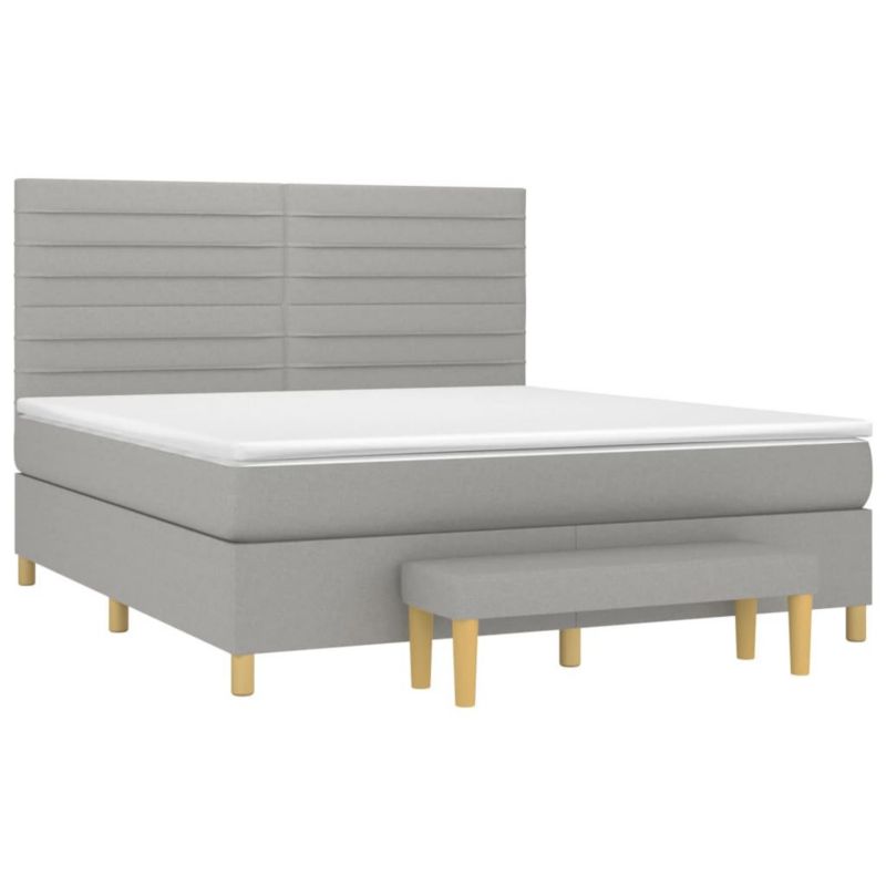Łóżko kontynentalne WaszeMeble 160x200 cm jasnoszare WM-3137245 1 szt.