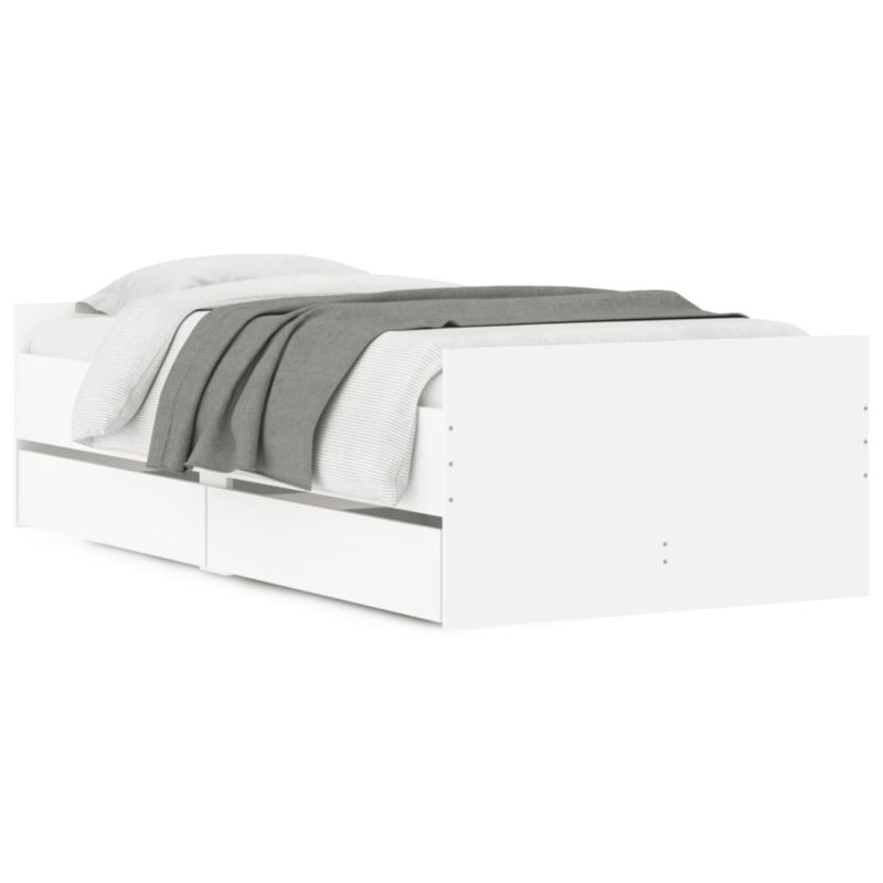 Rama łóżka WaszeMeble 100x200 cm Biały drewno z szufladami WM-3207364 1 szt.