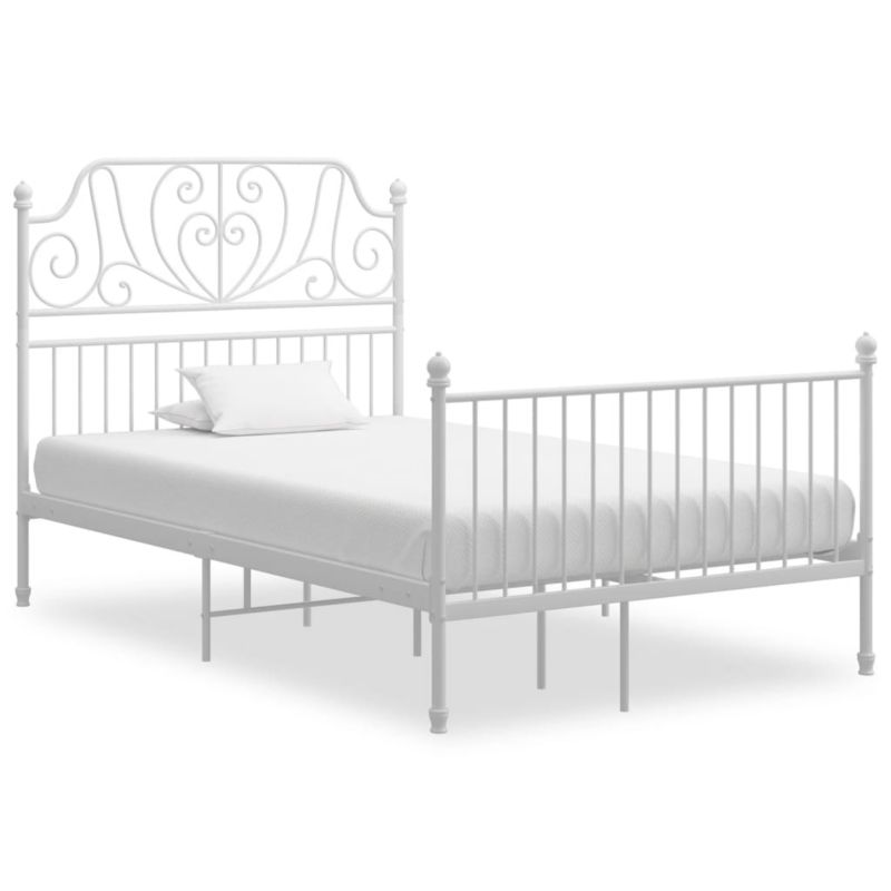 Rama łóżka metalowa VidaXL solidna konstrukcja biały 1 szt. 206 x 124 x 124 cm