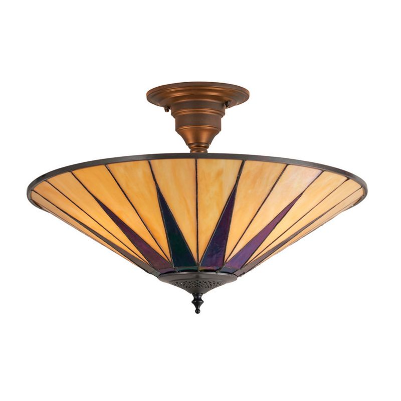 Lampa sufitowa witrażowa Tiffany DARK STAR brązowa 3xE27x40W IP20 wym:31,5x49x49cm - 1 szt.