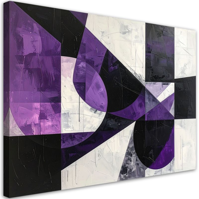 Obraz do salonu sypialni kuchni biura Feeby Geometryczna abstrakcja fioletowy 60x40cm 1szt
