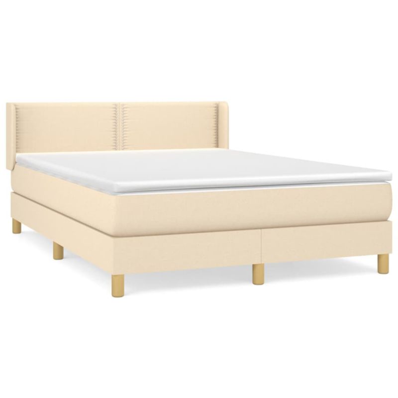 Łóżko z materacem WaszeMeble 135x190 cm Kremowy tkanina WM-3130190 1 szt.