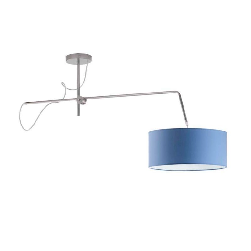 Lampa wisząca Volta Light Factory sufitowa regulowana z abażurem walec Srebrny/Niebieski MODERN 1szt.