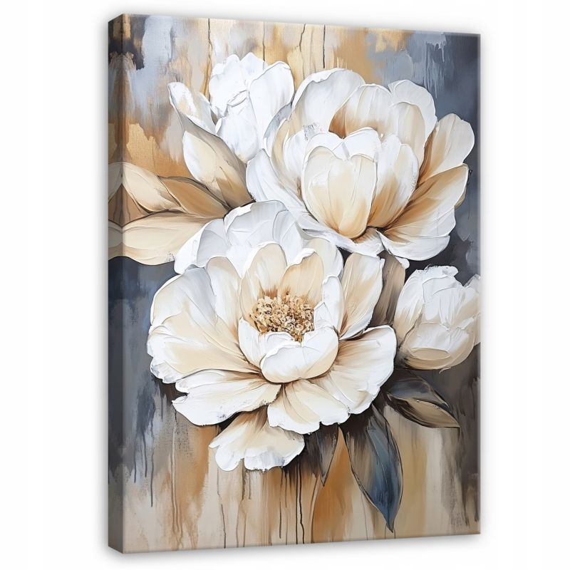 Obraz Kwiaty Abstrakcja Pionowy Na Płótnie Canvas WALLARENA 120x80 cm Dekoracja Do Sypialni Salonu Kuchni 1 szt.