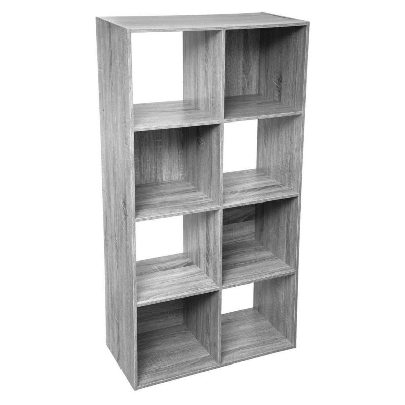 Regał na książki Kali szary nowoczesny 8 półek do salonu i biura MDF 134 cm 5FIVE SIMPLY SMART 1 szt.