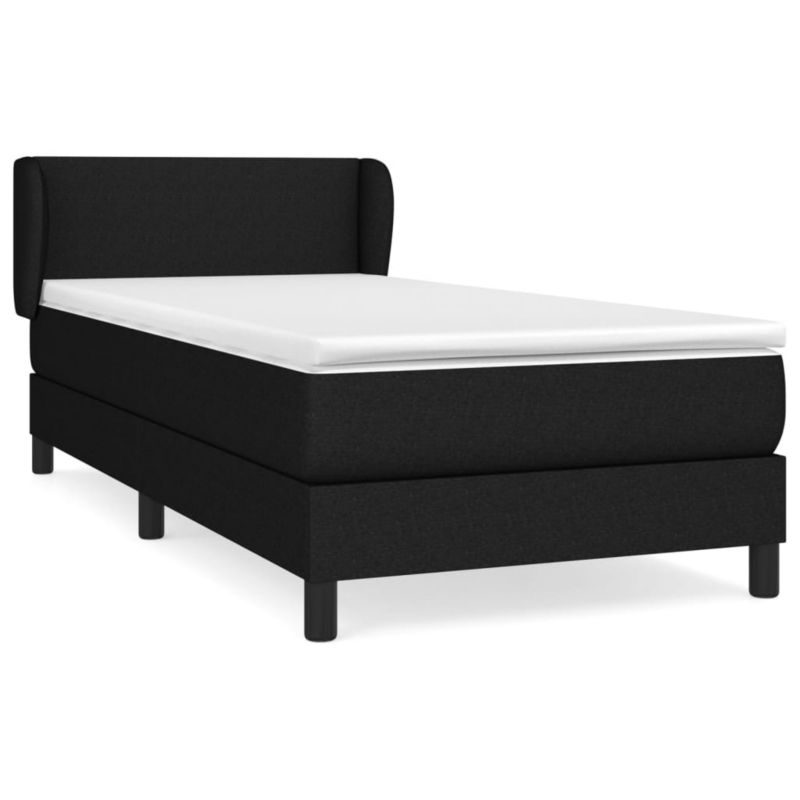 Łóżko z materacem WaszeMeble 100x200 cm Czarny tkanina WM-3126063 1 szt.