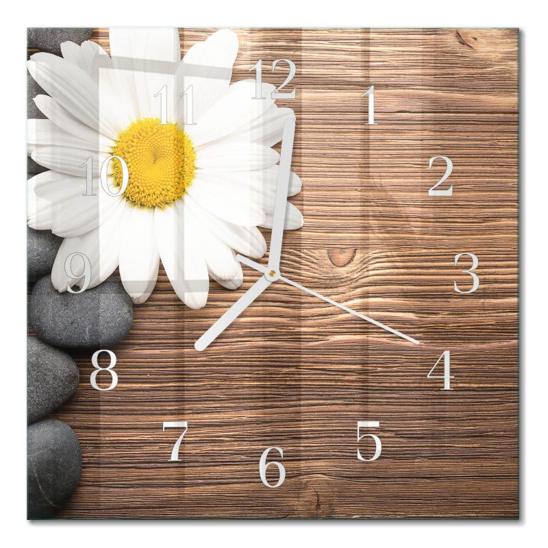 Zegar Ścienny Tulup 30x30 cm z Białymi Wskazówkami Stokrotka 1 szt.