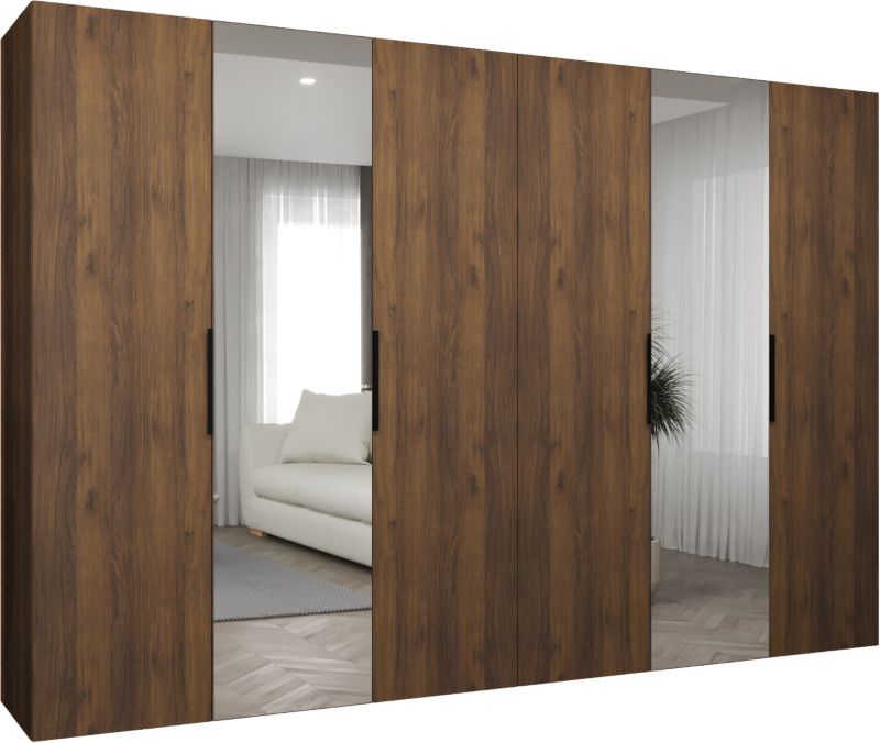 Szafa uchylna otwierana MARBELLA 2 300 wys 202 cm Orzech Warmia + Czarny 1 szt