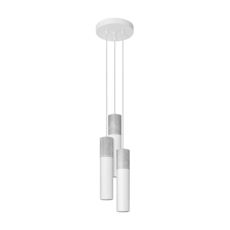 Lampa wisząca Sollux Lighting Borgio 4891 biało-szara tuby 3xGU10 x 1 szt.