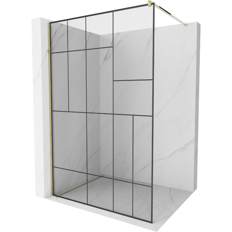 Ścianka prysznicowa Mexen Kioto czarny wzór 90x200 cm 800-090-101-50-78 1 szt.