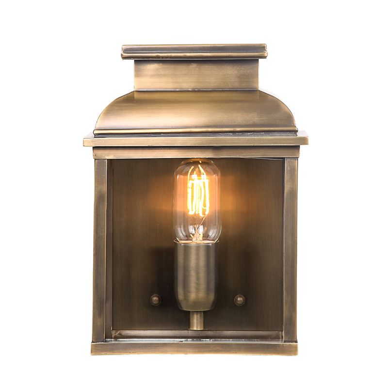 Kinkiet ścienny zewnętrzny Elstead Old Bailey postarzany mosiądz 1 x E27 x IP44 wym: 28 x 21 x 11 cm - 1 szt.
