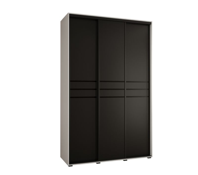 Szafa przesuwna Abiks DAVOS 10 wysoka szer.150cm biały/czarny/czarny 1szt.