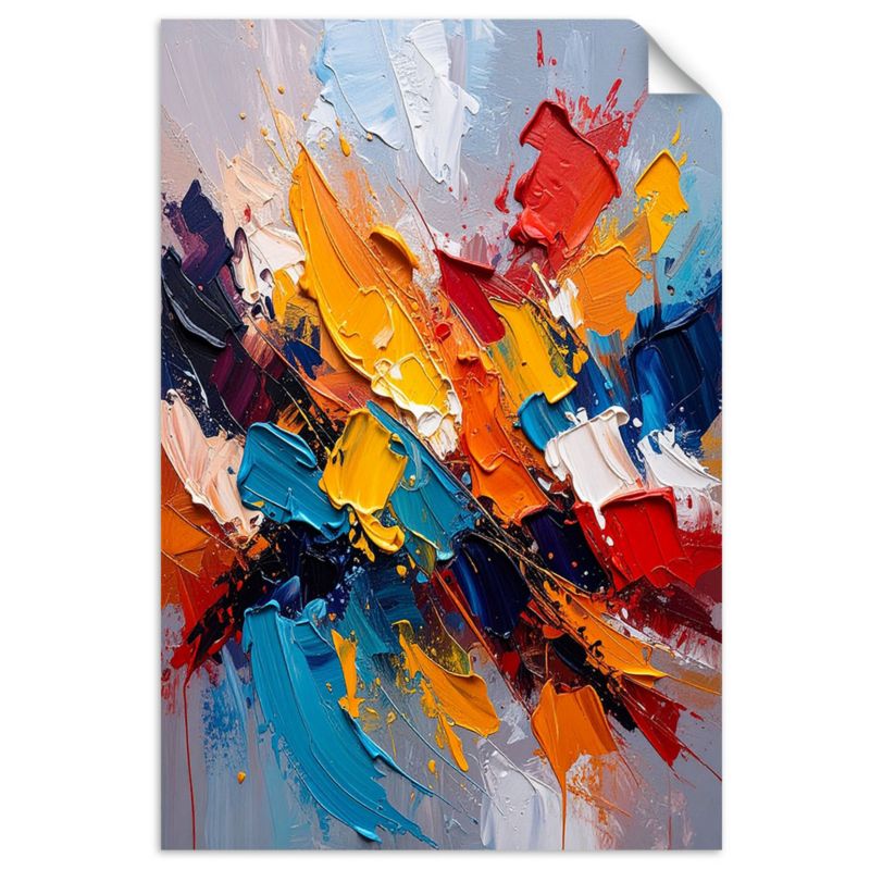 Naklejka samoprzylepna Feeby Eksplozja kolorów Abstrakcja efekt farby 90x130cm 1szt