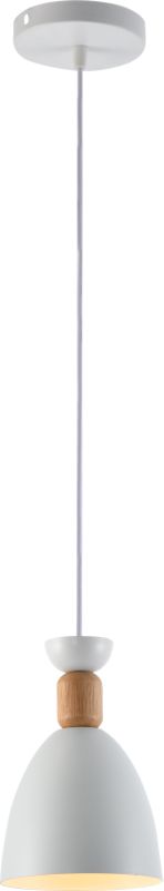 Lampa wisząca Vargo biała i drewno 1xE27x60W IP20 wym:100x14x14cm - 1 szt.