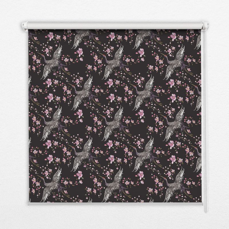 Roleta Do Okien Tulup 100x180 cm Czaple I Kwiatki Montaż do ściany/sufitu 1 szt.