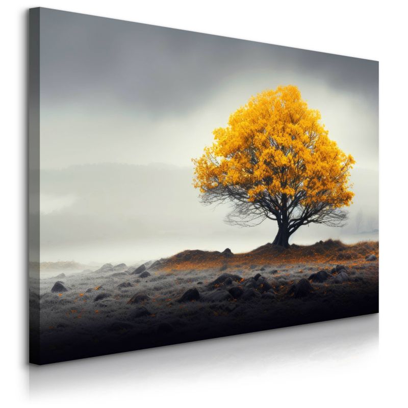 Obraz Muralo Drzewo Krajobraz Mgła Abstrakcja 90x60 cm 1 szt.