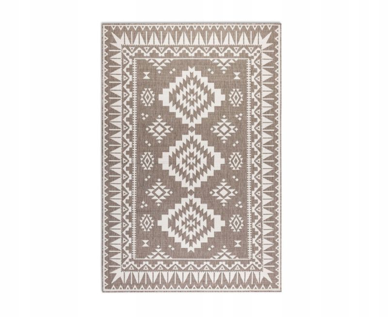 Dywan Elle Decor na taras 160x230cm,kremowo beżowy dwustronny płaskotkany sznurkowy 1 szt.