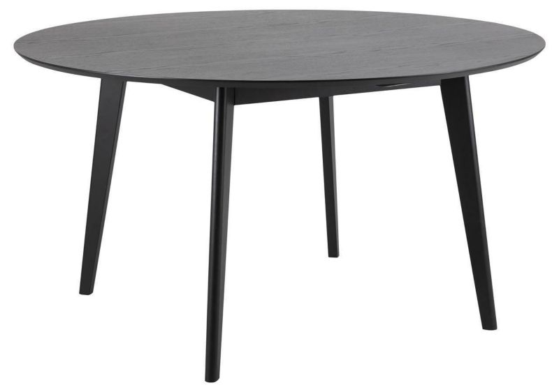 Stół okrągły do jadalni Roxby ACTONA fornir dębowy czarny styl skandynawski 140 cm 1 szt.