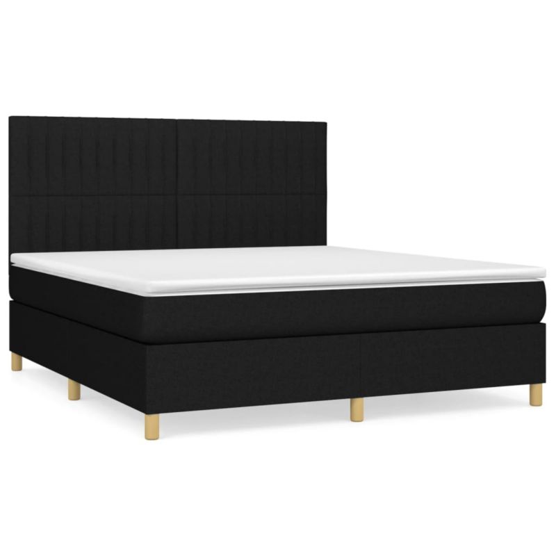 Łóżko z materacem WaszeMeble 180x200 cm Czarny tkanina WM-3142515 1 szt.