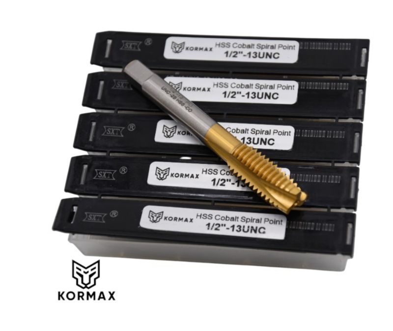 Gwintownik maszynowy prosty calowy 1/2-13UNC HSS Co TiN Kormax (GM-1/2-13UNC) - 1 szt.
