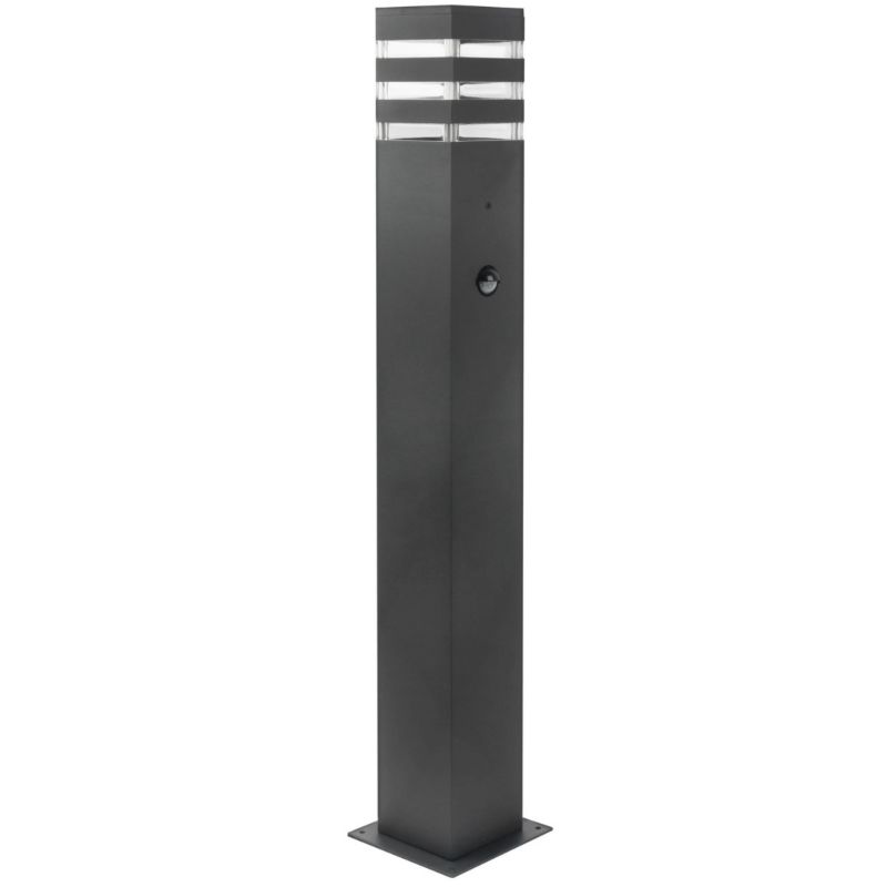 Lampa ogrodowa stojąca Polux Teksas grafit czujnik 1 x E27 x 12W IP44 wym: 74 x 9 x 9 cm - 1 szt.