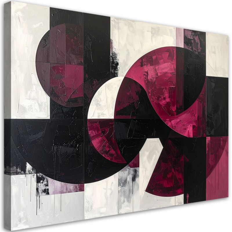 Obraz do salonu biura kuchni Feeby Abstrakcyjne koła kształty kolor burgundowy 120x80cm 1szt