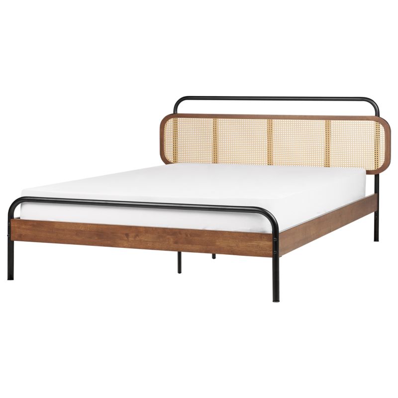 Łóżko Rattan Boussicourt 180 x 200 cm Ciemnobrązowy 1 szt.