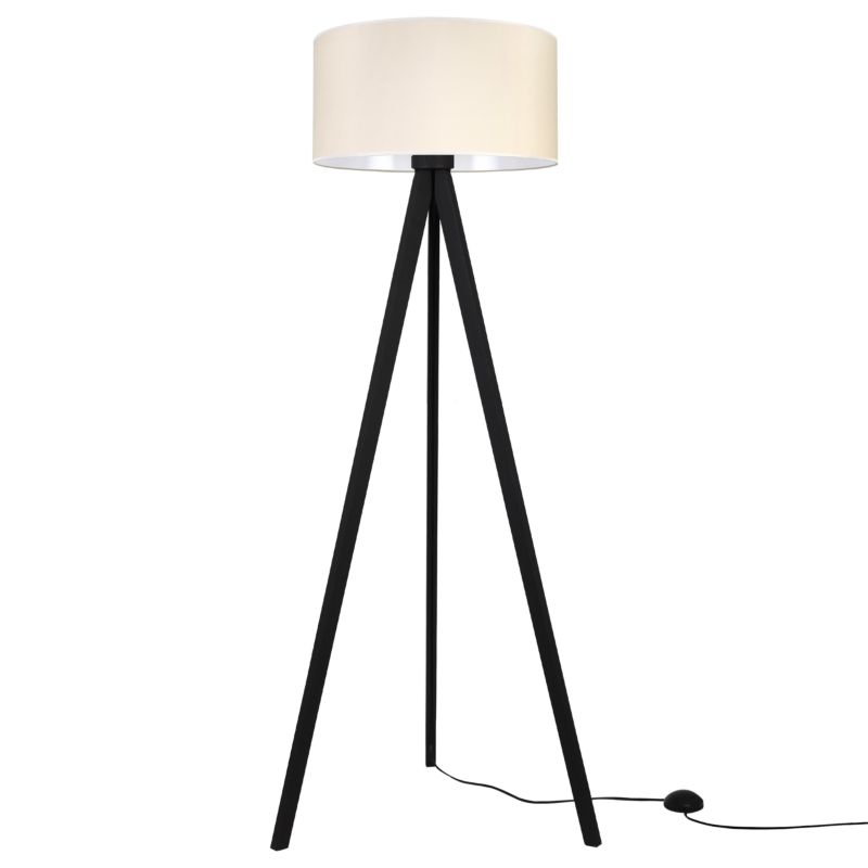 Lampa podłogowa trójnóg Light Home Gaja 1x E27 60W walec kremowy/czarny 1szt.
