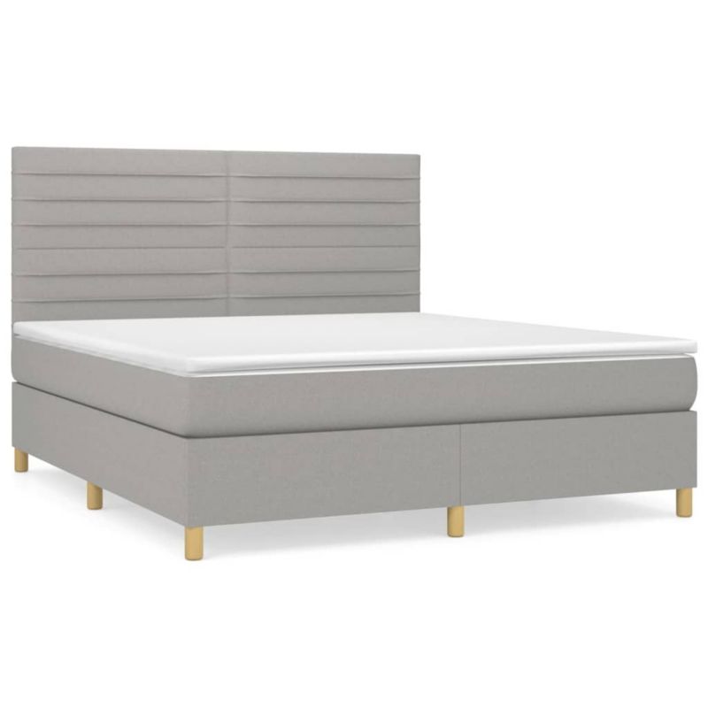 Łóżko kontynentalne WaszeMeble 160x200 cm jasnoszare WM-3142425 1 szt.