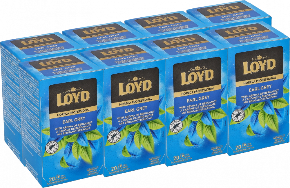 8x Herbata Earl Grey w kopertach Loyd Horeca Premium, 20 sztuk x 1.7g
